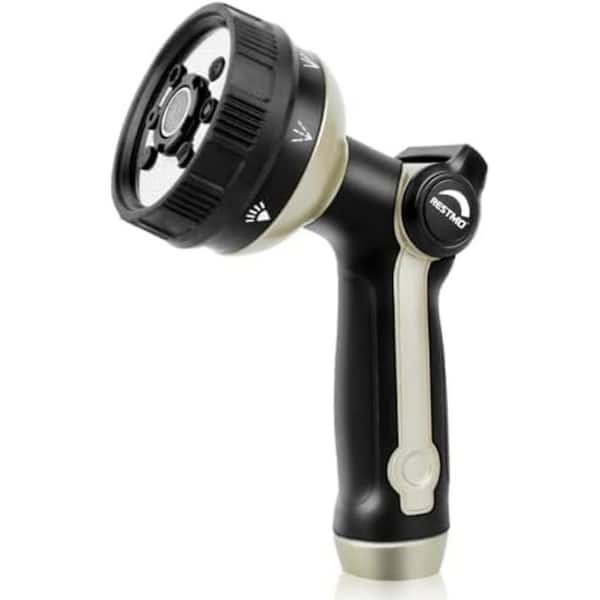 Full Shower Hose Nozzle Metal Spray for Garden Hose 8 Patterns Water Nozzle 7.7 in.