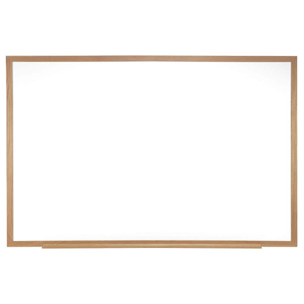 Large Natural Oak Framed Non-Magnetic Whiteboard 48" x 36"