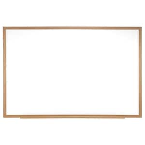 4 x 8 ft. Whiteboard, Natural Oak Wood Frame, White