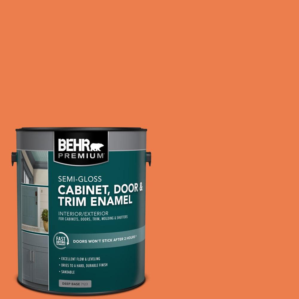 BEHR PREMIUM 1 gal. P2006 Sizzling Sunset SemiGloss Enamel Interior