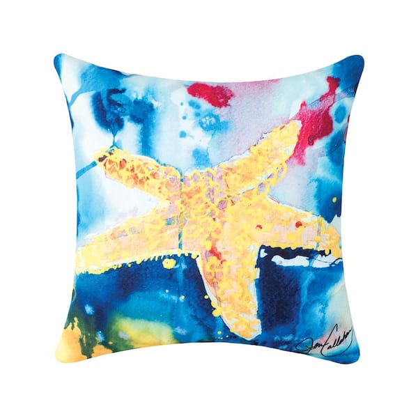 C&F HOME Blue Starfish Indoor/Outdoor 18 in. x 18 in. Standard Throw Pillow