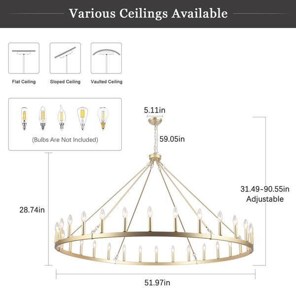 ADSENSTY 30-Light Imitation Copper Gold Traditional Wagon