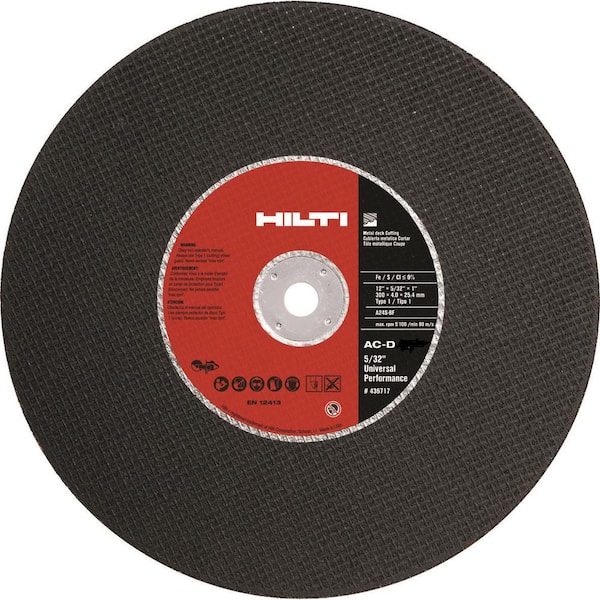 Hilti 12 in. x 5/32 in. x 1 in. SP-1 Abrasive Metal Deck Cutting Gas Saw Blade/Disc (10-Pack)