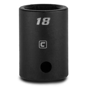 1/2 in. Drive 18 mm 6-Point Metric Shallow Impact Socket