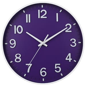 12 in. Modern uartz Wall Clock-Dark Purple Q