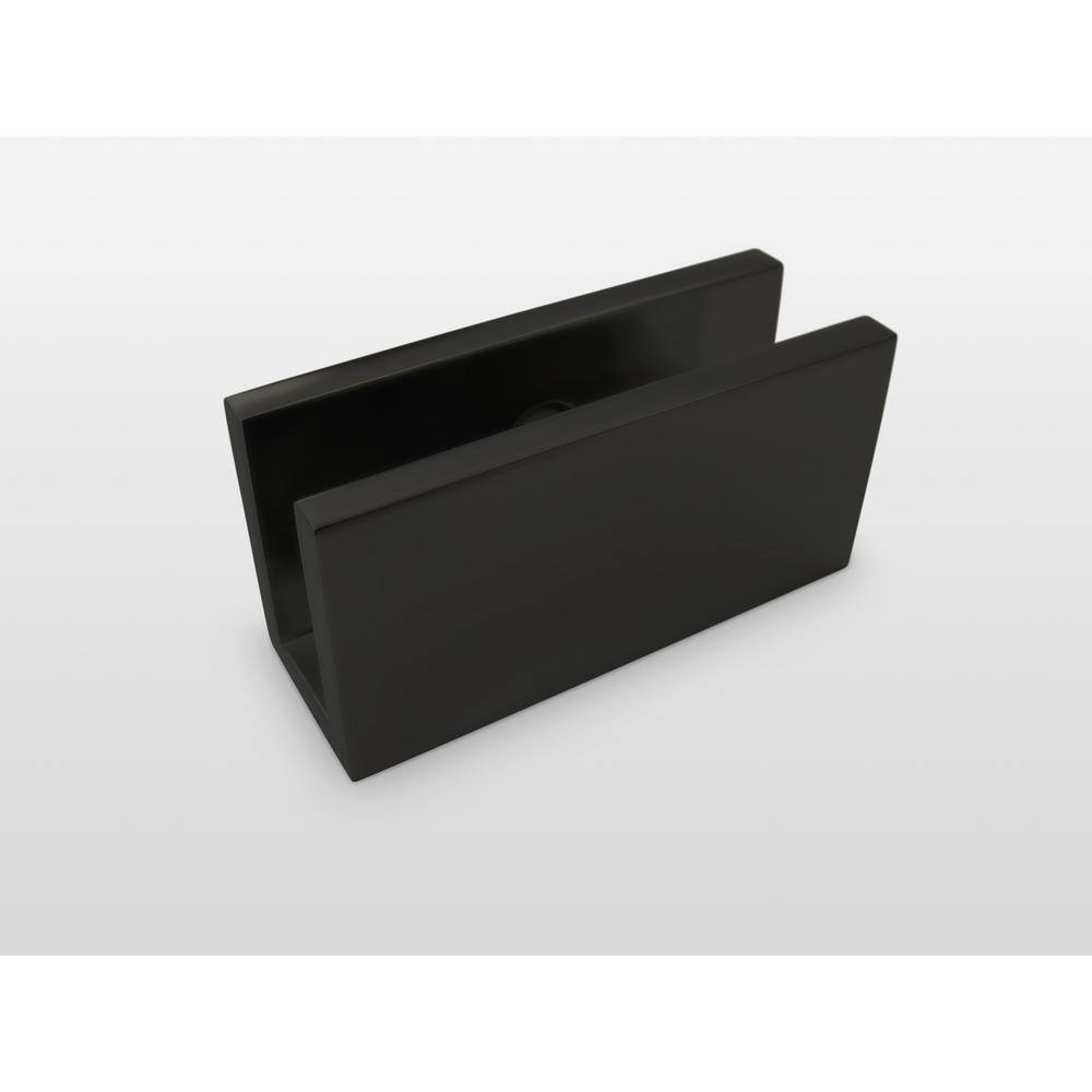 Matte Black Frameless Glass Shower Door with Towel Bar