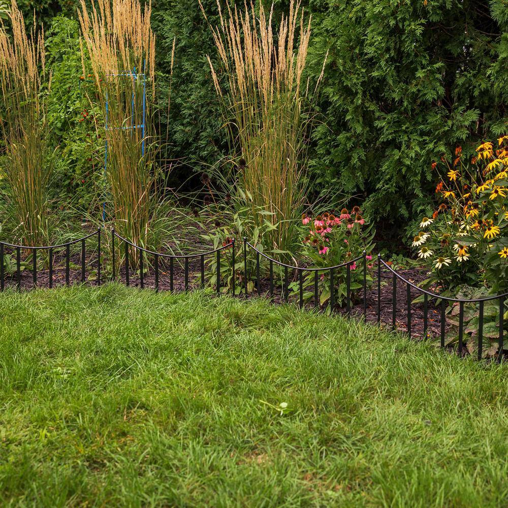 Black Steel 24" x 18" Decorative Fence Border
