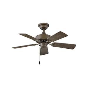Hinkley Cabana 36" 3-Speed Indoor/Outdoor Ceiling Fan, Metallic Matte Bronze