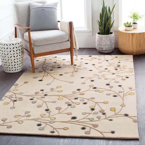 7x10 Transitional Ivory Large Area Rugs for Living Room, Bedroom Rug, Dining Room Rug, Indoor Entry or Entryway Rug, Kitchen Rug