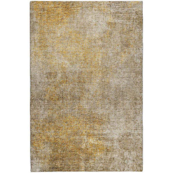 Dream Shag Premium Machine Washable Abstract ADS593 Beige 9 ft. x 12 ft. Area Rug