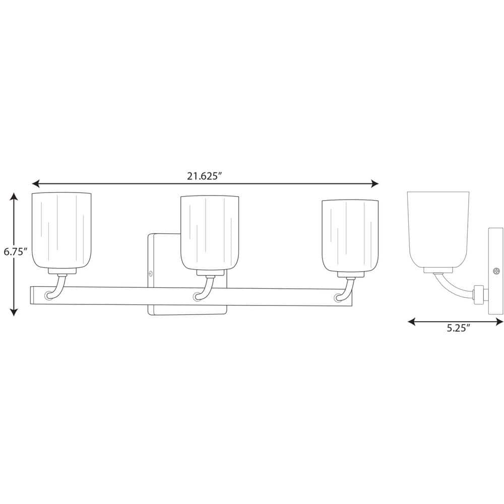 Satin Brass 3-Light Bath Vanity with White Opal Glass