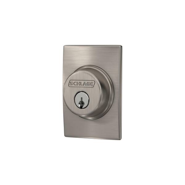 Schlage Century Deadbolt – Single Cylinder, Satin Nickel, ANSI Grade 1 Security