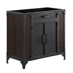 Steamforge 35 in. W x 18 in. D x 33 in. H Bath Vanity Cabinet without Top in Black Walnut