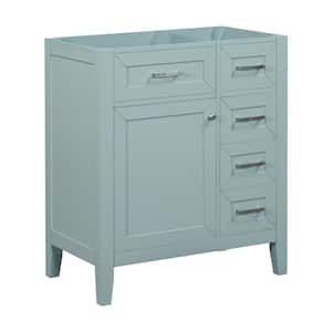 29.5 in. W x 17.7 in. D x 35 in. H Bath Vanity Cabinet without Top in Green with Doors and 3-Drawers