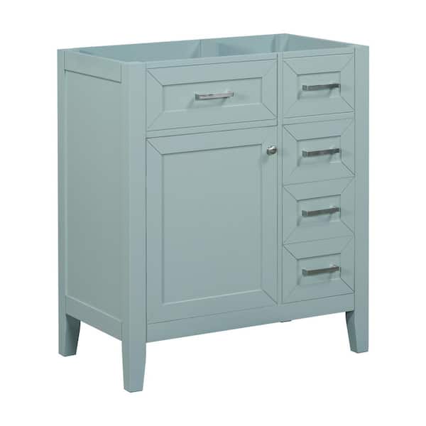 grossag 29.5 in. W x 17.7 in. D x 35 in. H Bath Vanity Cabinet without Top in Green with Doors and 3-Drawers