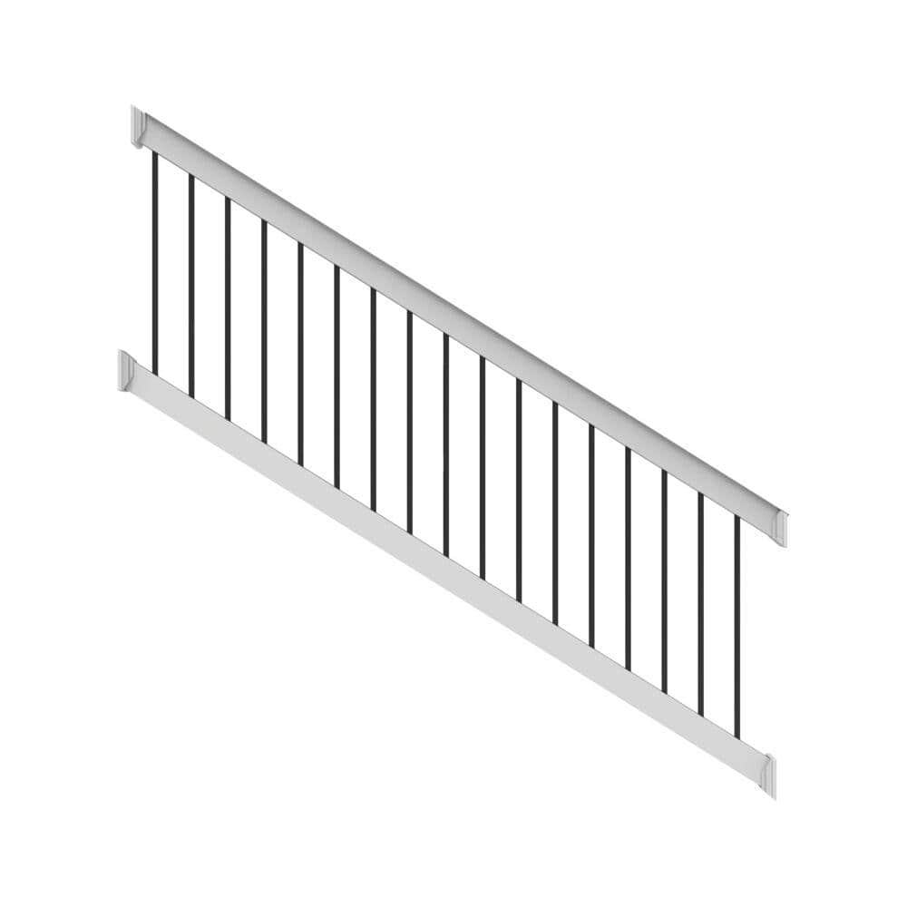 Finyl Line 8 ft. x 36 in. H 28-Degree to 38-Degree Deck Top Vinyl Stair Rail Kit in White price history on PriceWatchPro