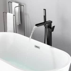 Faucet Bathtub Faucet para Black Montado en la pared Mezclador de agua fría y caliente LED Baño Waterfall Faucet-BlackLED 