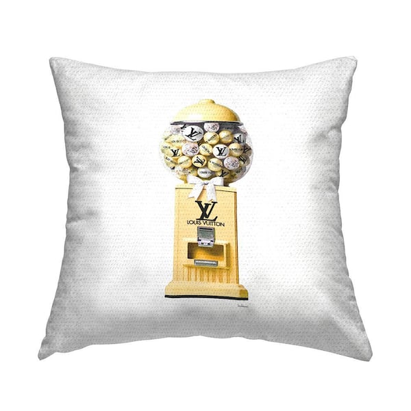 Yellow Glam Candies Yellow Square Outdoor Throw Pillow