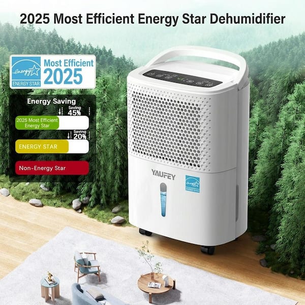 31.6 pt. 2,000 sq. ft. Energy Star Most Efficient Dehumidifier with Drain Hose and Auto Defrost in White for Basement
