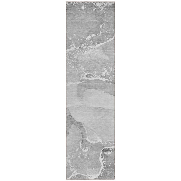 Addison Rugs Chantille ACN517 Gray 2 ft. 3 in. x 7 ft. 6 in. Machine Washable Indoor/Outdoor Geometric Runner Rug