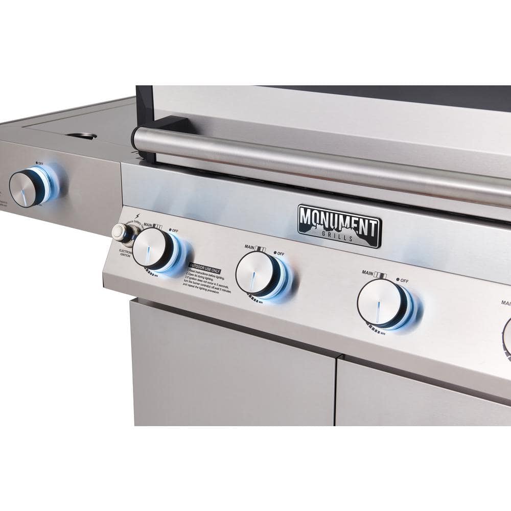 Denali 405 Stainless Steel Propane Gas Grill with Side Burner