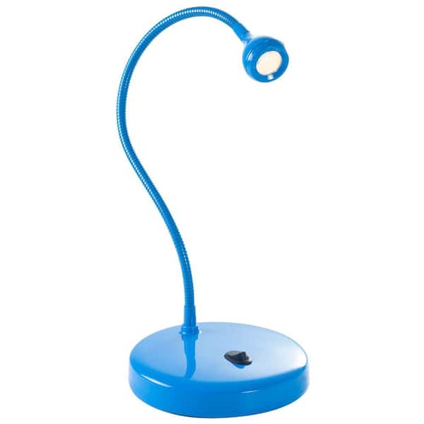 Lavish Home 17.5 in. Blue LED Goose Neck Desk Lamp