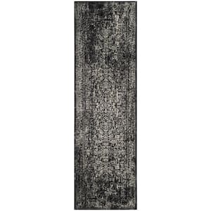 Evoke Black/Gray 2 ft. x 11 ft. Border Runner Rug