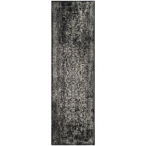 Evoke Black/Gray 2 ft. x 7 ft. Border Runner Rug