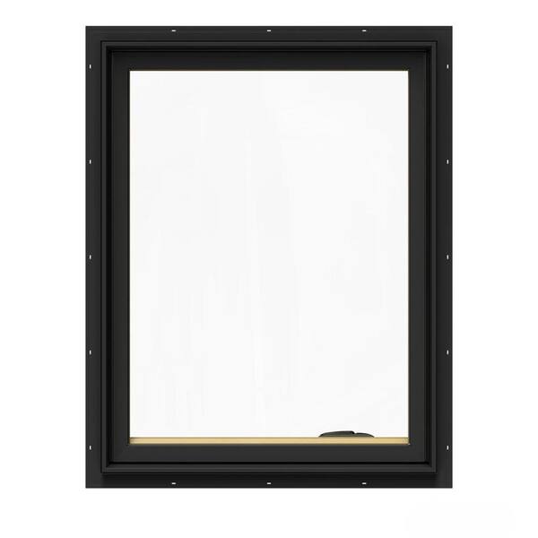 JELD-WEN 24.75 in. x 36.75 in. W-2500 Series Bronze Painted Clad Wood Right-Handed Casement Window with BetterVue Mesh Screen