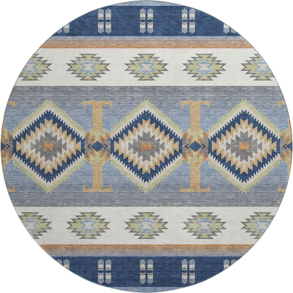 Addison Rugs Mayfield Premium Machine Washable Abstract AMF2541 Navy 8 ...