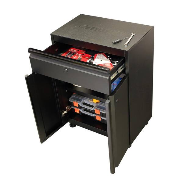 Husky - 9-Piece Regular Duty Welded Steel Garage Storage System in Black (133 in. W x 75 in. H x 19.6 in. D)