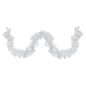 9 ft. x 10 in. Spruce Artificial Christmas Garland, Icy White