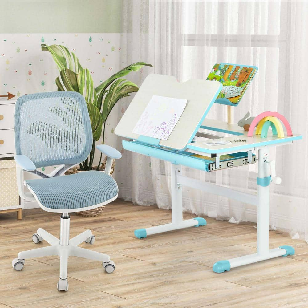 Costway Blue Kids Desk Armchair Swivel Mesh Children Computer Chair with  Adjustable Height JU--10N192BL - The Home Depot