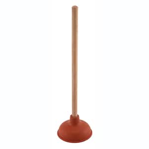 6 in. Plunger Light Duty with Red Rubber Cup and Wooden Handle