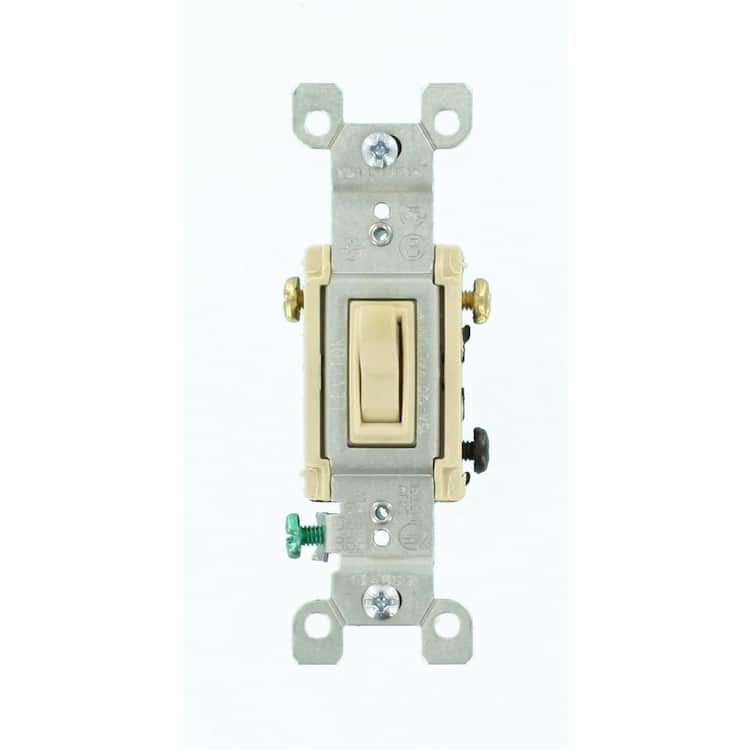 Leviton 15 Amp 3-Way Toggle Switch, Ivory 1453-2I