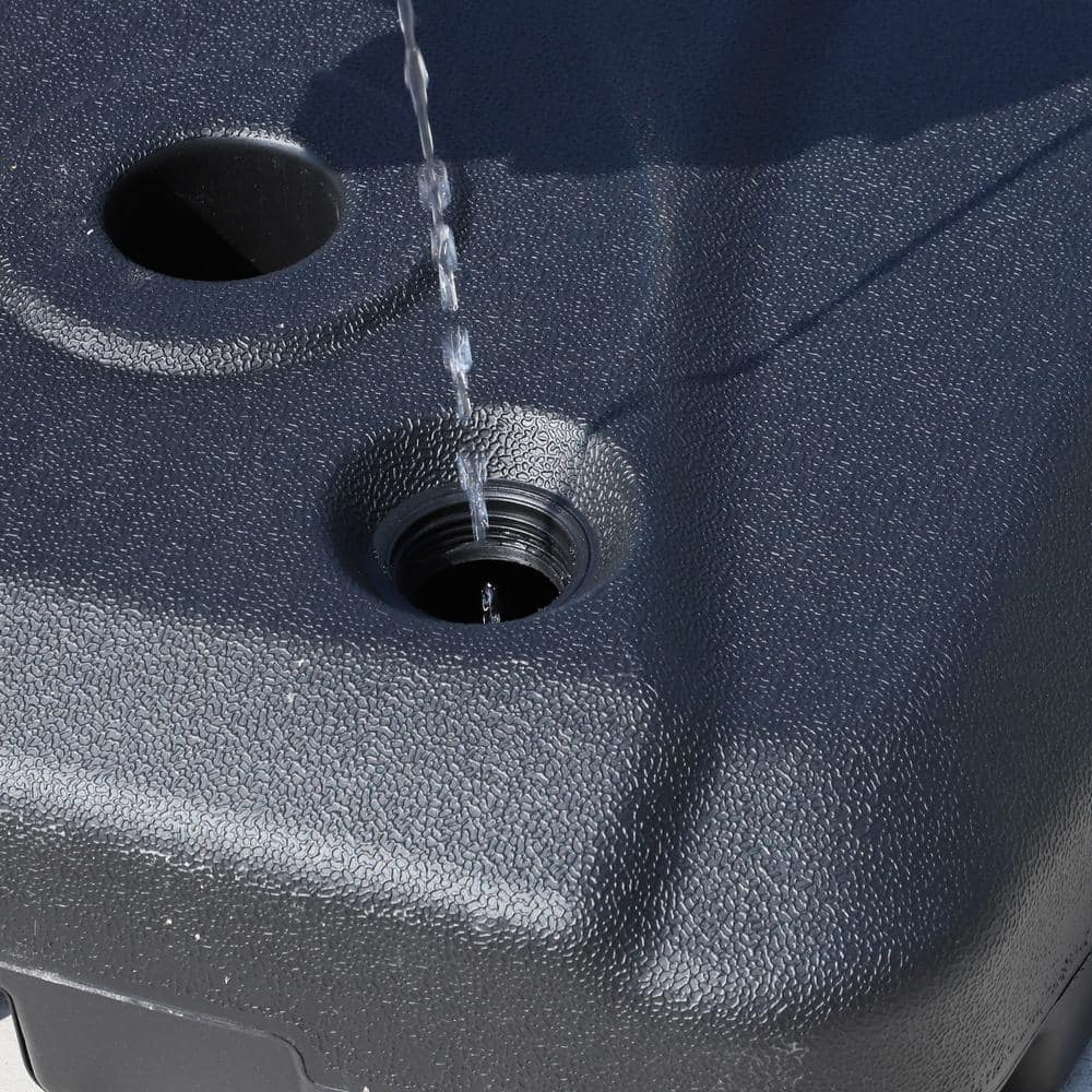 Black Heavy-Duty Plastic Wheeled Patio Umbrella Base