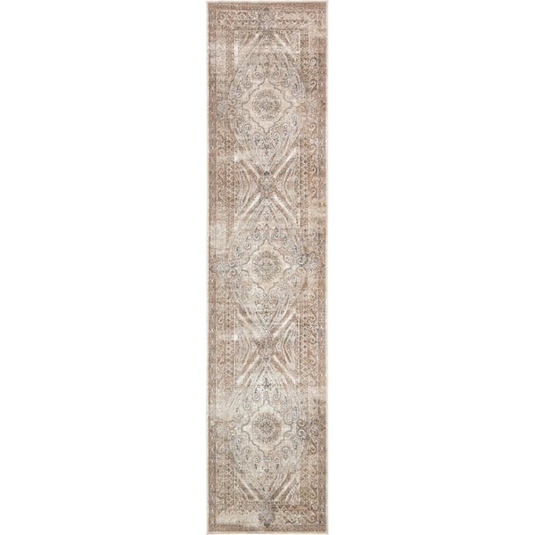 Unique Loom Chateau Wilson Beige 3' 0 x 13' 0 Runner Rug