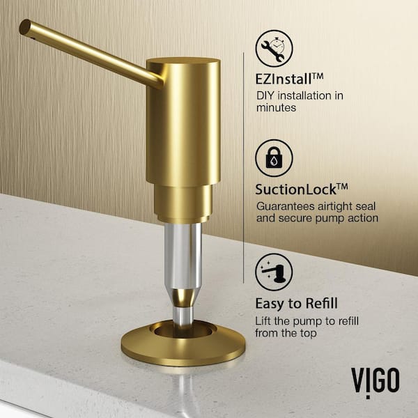 10 oz. Braddock Kitchen Soap Dispenser in Matte Brushed Gold