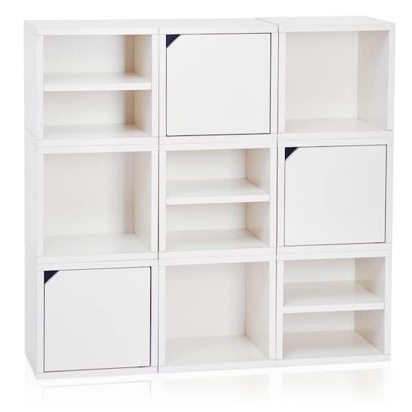 Way Basics 38 in. H x 40 in. W x 11 in. D White Recycled Materials 9-Cube Storage Organizer