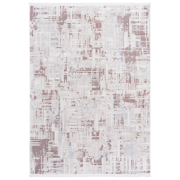 Whisper 8 ft. x 10 ft. Rust/Ivory Monochrome Marle Area Rug