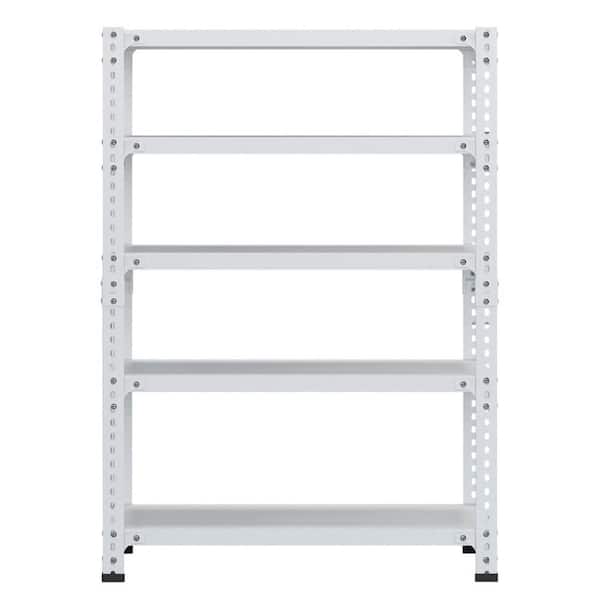 Tileon Household Storage Rack, Adjustable Display Rack, Basement Balcony Storage Rack, Carbon Steel in White