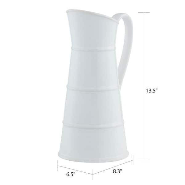 White Matte Ceramic Pitcher-Tagliaferro Ceramics — Tagliaferro