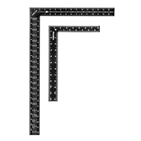 Carpenter Square Set, 16 x 24 in. Framing Square w/Rafter Tables-1Pk and 8 x 12 in. Square Ruler (Imperial/Metric)-1Pk