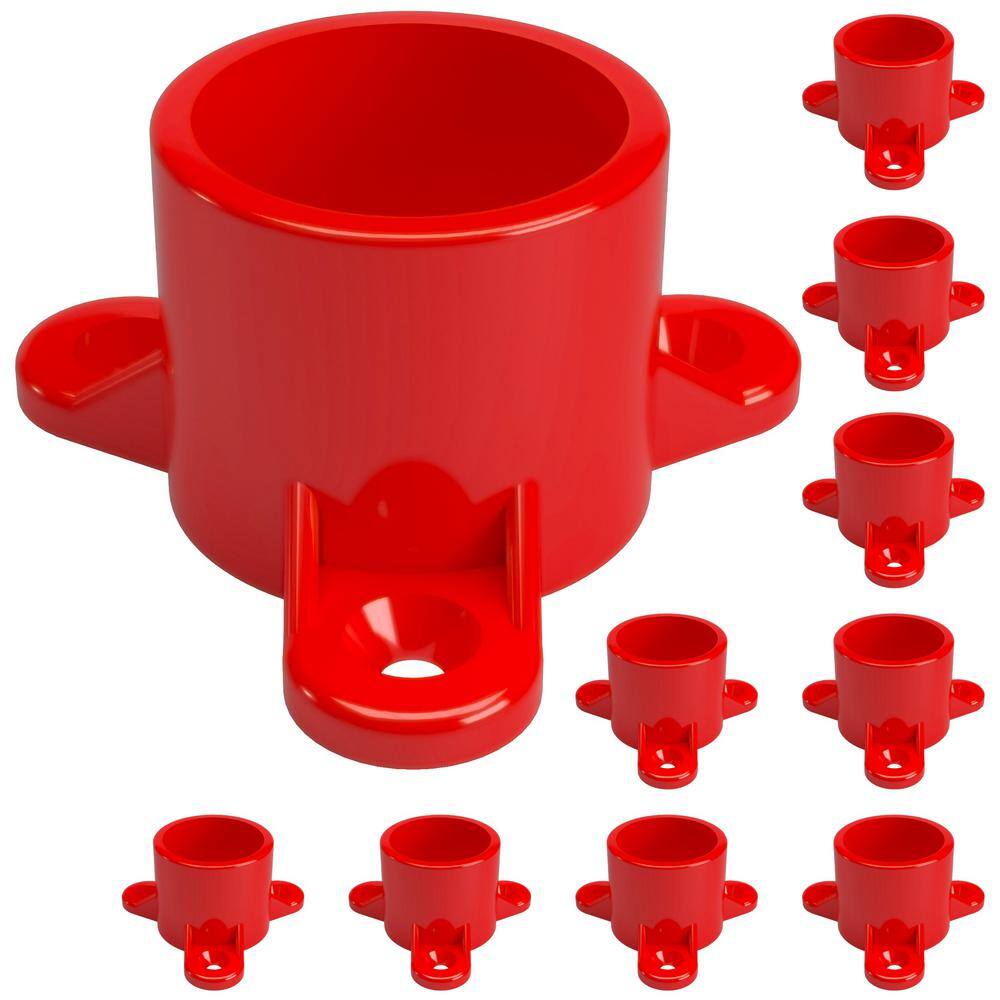 Formufit 3/4 in. Furniture Grade PVC Table Screw Cap in Red (10Pack
