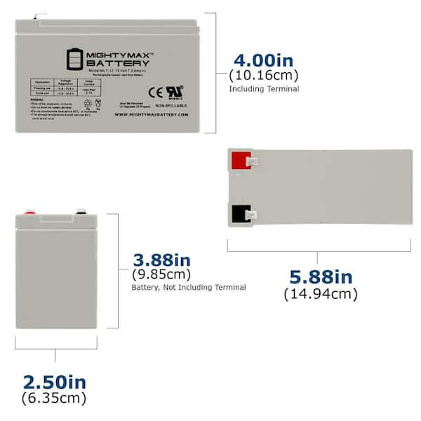 MIGHTY MAX BATTERY 12V 7Ah Battery Replacement for Razor Dirt Quad Mini-ATV  - 4 Pack MAX3781316 - The Home Depot