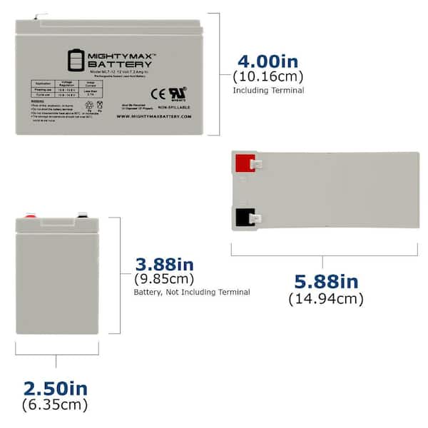 12V 7Ah F2 Battery replaces Potter Pfc-6200 Fire Alarm Control Panel - 8 Pack