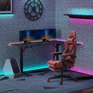 Red PU Gaming Chair with Footrest