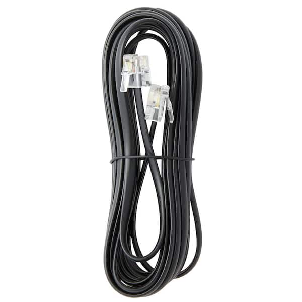 verkenner Mona Lisa Tranen Newhouse Hardware 15 ft. Telephone Extension Cord, with RJ11 (6P4C)  Connectors, Works w/Telephones, Fax Machines, Modems, Black (5-Pack)  MLC15-BK-05 - The Home Depot