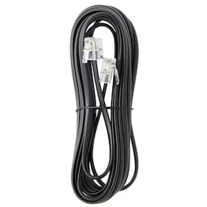 15 ft. Telephone Extension Cord, with RJ11 (6P4C) Connectors, Works w/Telephones, Fax Machines, Modems, Black (5-Pack)