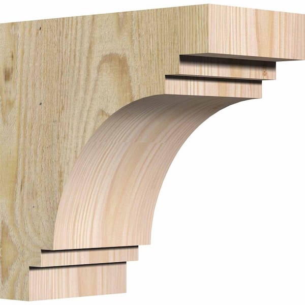 Ekena Millwork 4 in. x 8 in. x 8 in. Douglas Fir Pescadero Rough Sawn Corbel